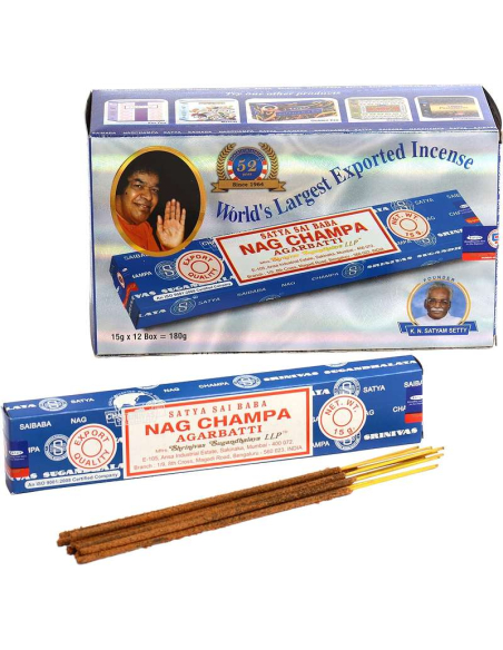 12 Pakete Nag Champa Räucherstäbchen | Authentisches Satya Räucherwerk