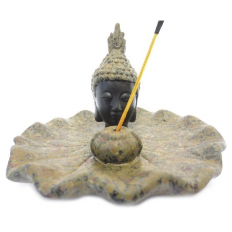 Wierookhouder - Thai Boeddha zwart / bruin cracele schaaltje