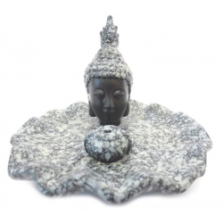 Wierookhouder - Thai Boeddha zwart / grijs cracele schaaltje