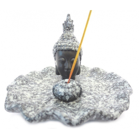 Wierookhouder - Thai Boeddha zwart / grijs cracele schaaltje