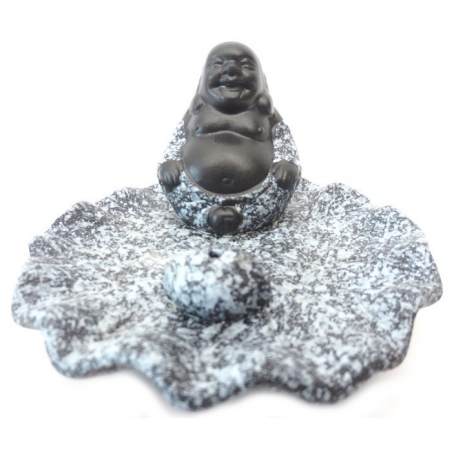 Incense holder-Lucky Buddha (grey/black)