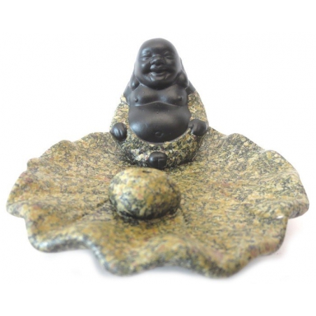 Incense holder-Lucky Buddha (brown/black)