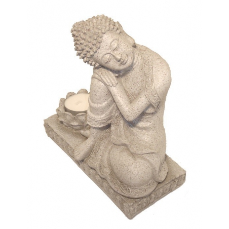 Peaceful boeddha met waxinelicht kaarshouder