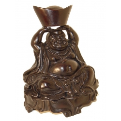 Happy boeddha met grote goudklomp (BB92)