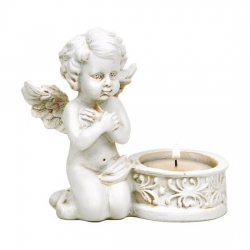 praying Cupid with tealight holder