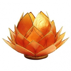 Lotus Kaarsenbrander groot - Amber oranje