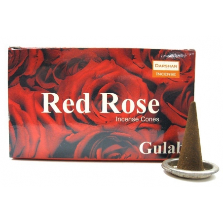 Red Rose cone incense (Darshan)