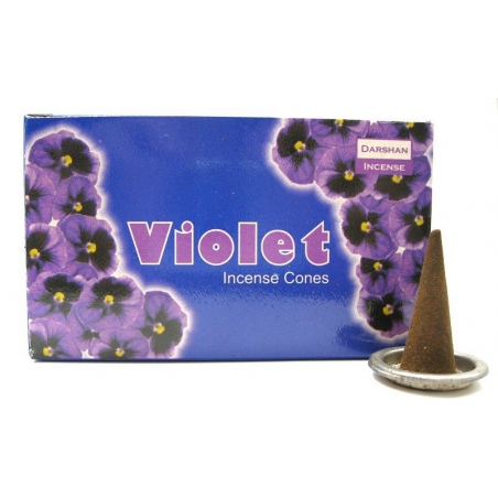 Violet cone incense (Darshan)