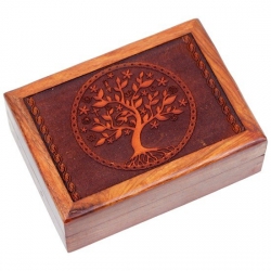 Tarot box Tree of Life engraved