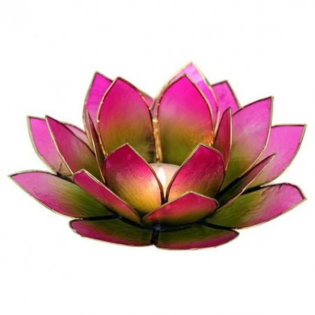 Lotus Kaarsenbrander - groen/roze 2-kleurig