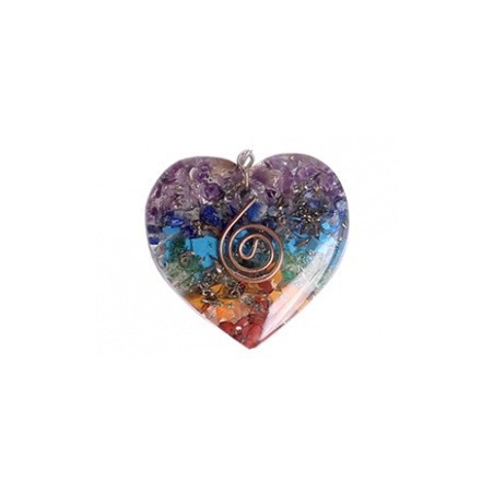 Orgonite heart-shaped pendant Chakra