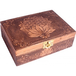 Boîte de tarot Fleur de Vie Lotus (couleur cuivre)
