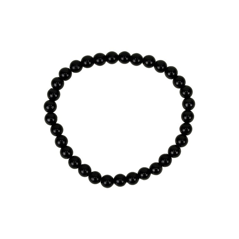 Schwarzes Turmalin Perlen Armband (5mm)