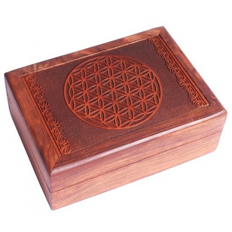 Tarot box Flower of Life engraved