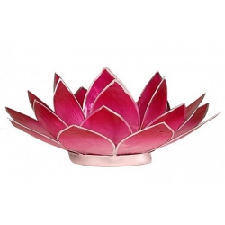 Lotus Kaarsenbrander - Roze (zilverkleurige randen)