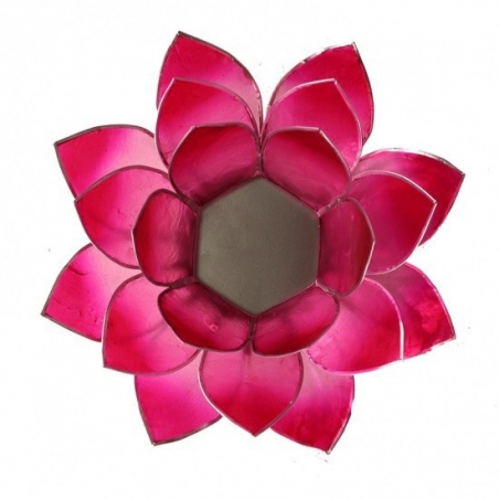 Lotus-Kerzen-Brenner-Rosa (Silber-farbigen Kanten)