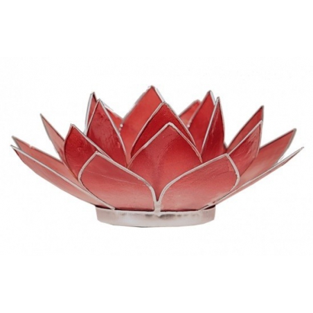 Lotus sfeerlicht - 2-kleurig roze/rood (zilverkleurige randen)