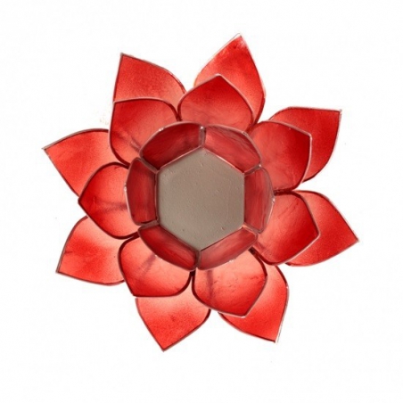 Lotus-Stimmungslicht - 2-farbig pink / rot (silberfarbene Kanten)