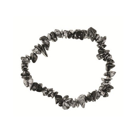 bracelet de pierres précieuses - obsidienne flocon de neige