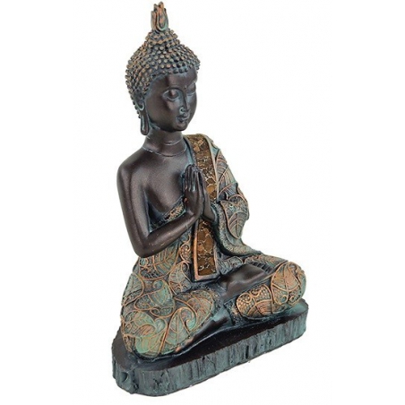 Bouddha en prière (finition antique Thaïlande)