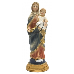 Maria mit Kind und Rosenkranz (15 cm)
