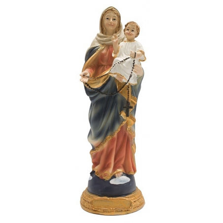 Maria mit Kind und Rosenkranz (22 cm)