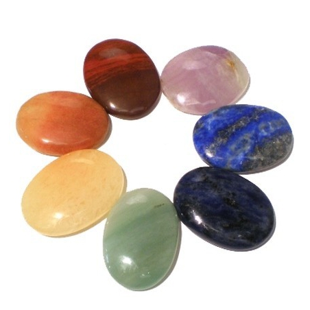Set 7 Chakra stones-oval (15121)