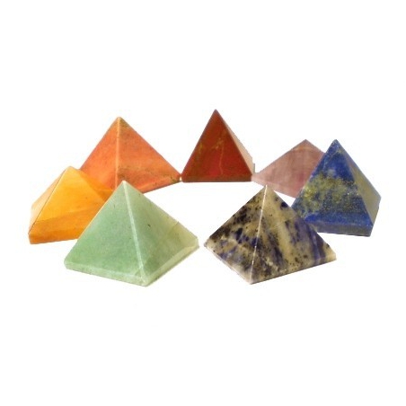 Set mit 7 Chakra-Pyramidensteinen