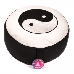 Meditationskissen schwarz / weiß Yin Yang bestickt (8012)