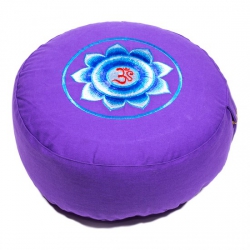 Meditationskissen violett OHM bestickt (8062)