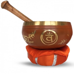 2ème bol chant chakra avec coussin et stick (12 cm)