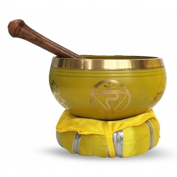 3rd chakra singing bowl with cushion & stick (12 cm)