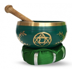 4ème bol à chanter chakra avec coussin et bâton (12 cm)