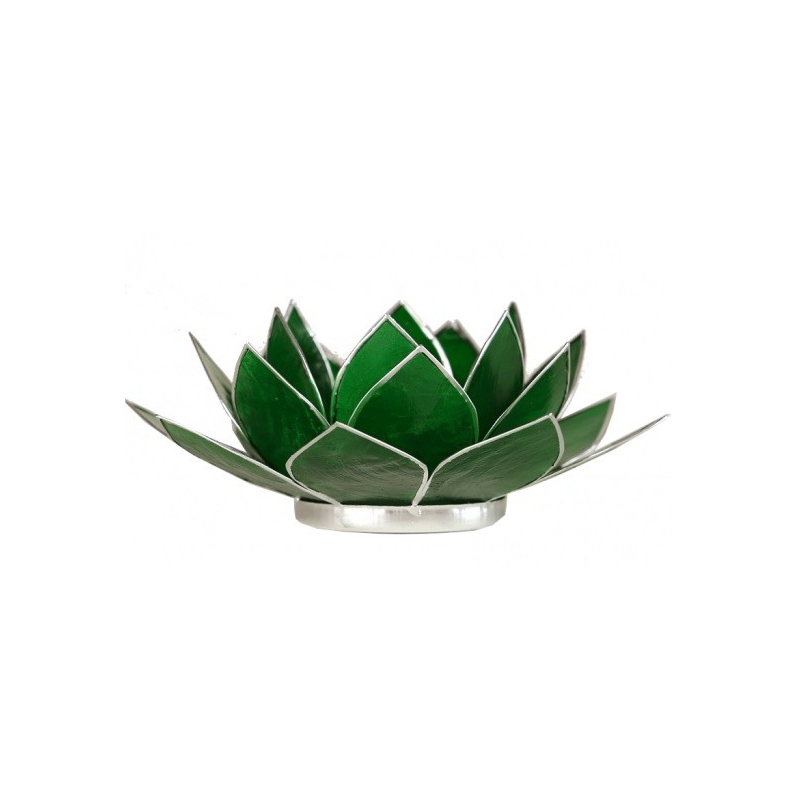 Lumière d'ambiance Lotus - Vert émeraude (bords argentés)