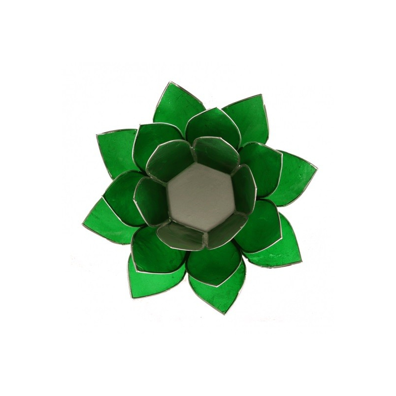 Lumière d'ambiance Lotus - Vert émeraude (bords argentés)
