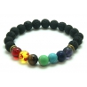 7 Chakren Lavastein rundes Perlenarmband (8mm)