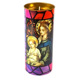 Mary with Jesus devotional candle