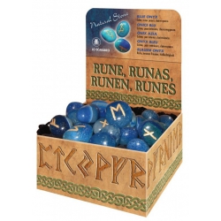 Runensteine aus blauem Onyx
