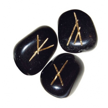 Runensteine aus schwarzem Onyx