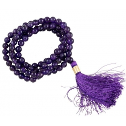 Collier Mala Amethyst AA qualité 108 perles