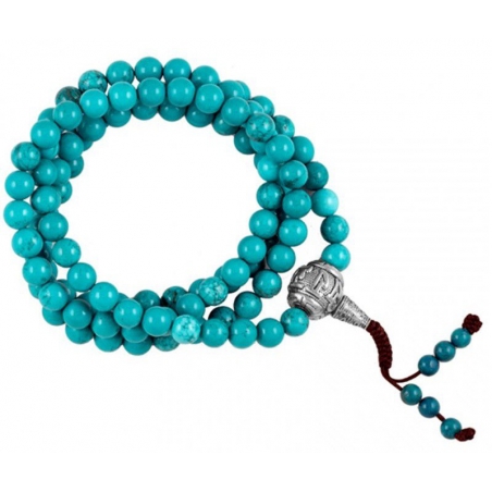 Mala Turquoise AA quality with guru bead