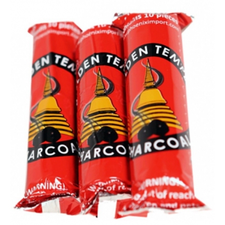 10 roll Golden Temple 40 mm incense charcoal tablets