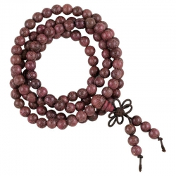 Mala Violet wood elastic 108 beads