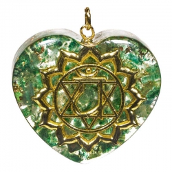 Orgonite heart-shaped pendant fourth Chakra