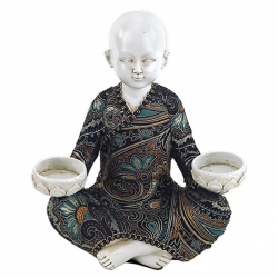 Shaolin monk with 2 tea light holders