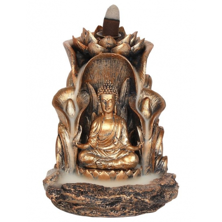 Bronskleurig Boeddha Backflow wierookbrander