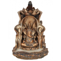 Bronze colored Ganesh Backflow incense burner