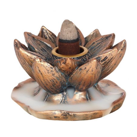 Bronze colored Lotus Backflow incense burner