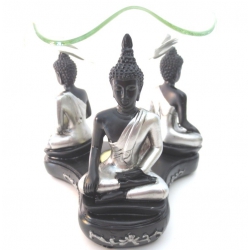 Thai Buddha oil burner (silver/black)