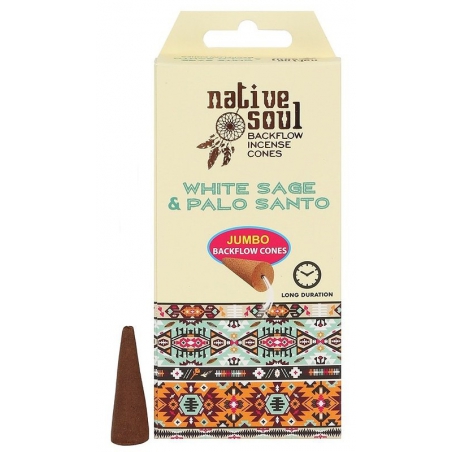 Native Soul White Sage & Palo Santo backflow incense cones (Green tree)